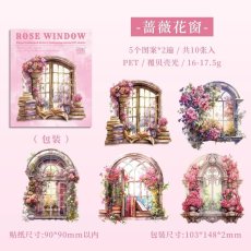 画像1: （雑貨）【シール】秘密景域系列-5.薔薇花窓【入金期限6/20反映・7月到着】 (1)