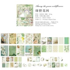 画像1: （雑貨）【素材紙】田園郵局系列-3.緑野花間【入金期限8/2反映・8月到着】 (1)