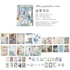 画像1: （雑貨）【素材紙】田園郵局系列-4.藍紫花信【入金期限8/2反映・8月到着】 (1)